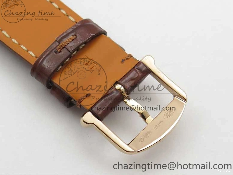 MIROTIME 0313 Portofino 37mm RG V7F 1:1 Best Edition Gray Dial on Deep Brown Leather Strap A SunProtective 7090